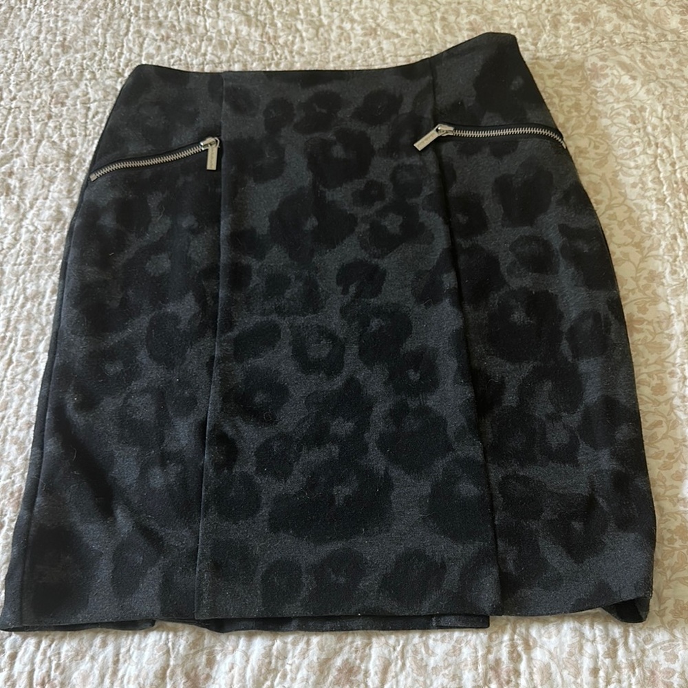 Michael Kors Black Animal Print Pencil Skirt
